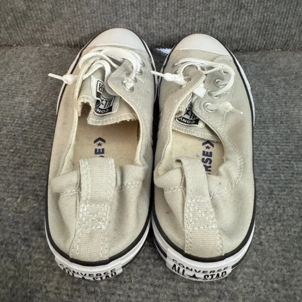 Converse Chuck Taylor All Star Shoreline Slip On Sneakers Beige Canvas Womens 8